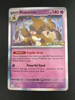 ALAKAZAM 003 Promo- Pokemon Mega Evolution Stamped Promo Build & Battle TCG NM - Image 1