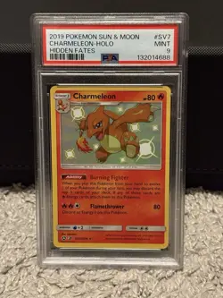 2019 POKEMON SUN & MOON HIDDEN FATES #SV7 CHARMELEON-HOLO PSA 9 - Image 1