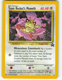 Team Rocket's Meowth - #18 WOTC Black Star Promo - Pokemon TCG - 2000 - Image 1