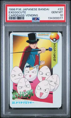 1998 POKEMON JPN BANDAI CARDDASS VENDING #22 EXEGGCUTE PSA 10 - Image 1