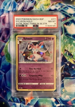 PSA 8 Sylveon #211 Holo BSPromo-Pokemon 2022 SWSH Astral Radiance Blister-3 pack - Image 1
