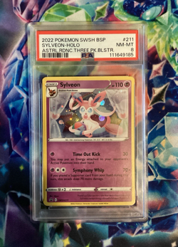 PSA 8 Sylveon #211 Holo BSPromo-Pokemon 2022 SWSH Astral Radiance Blister-3 pack - Image 3