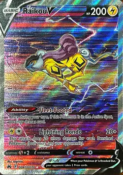Pokemon TCG Raikou v Crown Zenith: Galarian Gallery Holo Ultra Rare Card #GG41 - Image 1