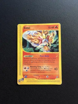 Entei 10/147 Aquapolis Non Holo Raw Card MP Pokemon TCG - Image 1