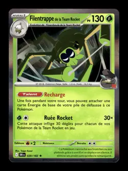 Carte Pokemon Filentrappe Team Rocket Reverse 020/182 Rivalites Destinees Fr - Image 1
