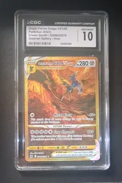 Pokemon Origin Forme Dialga VSTAR GG68/GG70 Crown Zenith Holo CGC 10 2023 - Image 1
