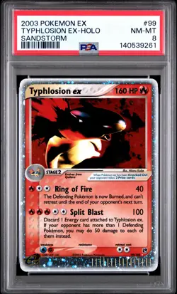 2003 POKEMON EX SANDSTORM #99 TYPHLOSION EX-HOLO PSA 8 - Image 1