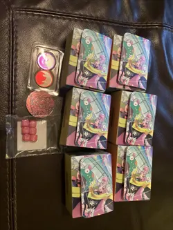 X6 Pokemon Iono Premium Tournament Collection Deck Box, Coin And Dice - Image 1