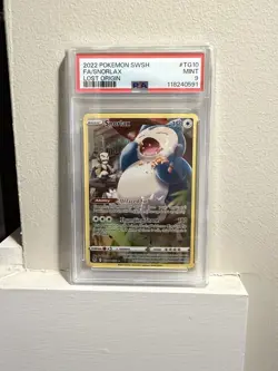 2022 POKEMON SWORD & SHIELD FA LOST ORIGIN #TG10 FULL ART SNORLAX PSA 9 - Image 1