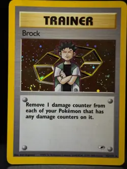 Brock 15/132 WOTC Gym Heroes Rare Unlimited Holo Pokemon Card LP - Image 1