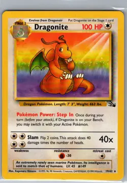 Dragonite 19/62 Non Holo Fossil - Pokemon Card - NM - Image 1