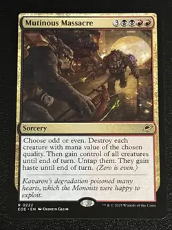 MTG Edge of Eternities Mutinous Massacre 0222 NM Rare - Image 1