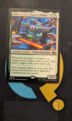 Mikey & Leo, Chaos & Order Rare TMT 158 Teenage Mutant Ninja Turtles MTG - Image 1