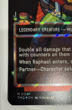 2026 MTG TMNT M 0091 Raphael, the Muscle Borderless Pixel Surge Foil - Image 4