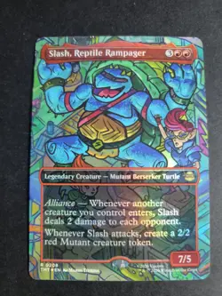 Slash, Reptile Rampager (Borderless Foil) Rare MTG Ninja Turtles - Image 1