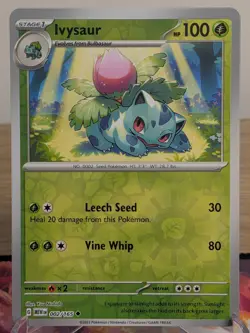 IVYSAUR 002/165 UNCOMMON 151 POKEMON REVERSE HOLO NM - Image 1