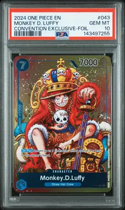 2024 ONE PIECE PROMOS CONVENTION EXCLUSIVE-FOIL #043 MONKEY D. LUFFY PSA 10 - Image 1