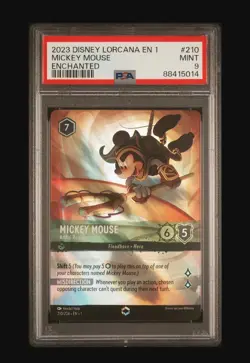 Disney Lorcana Mickey Mouse - Artful Rogue Enchanted Holo PSA 9 210/204 - Image 2