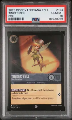 Disney Lorcana Tinker Bell 194/204 PSA 10 Gem Mint Foil EN 1 The First Chapter - Image 1