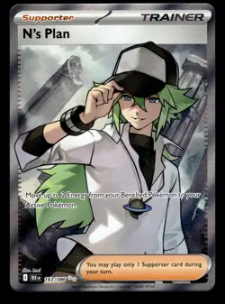 N's Plan 163/086 Ultra Rare Black Bolt Pokemon Card - Image 1