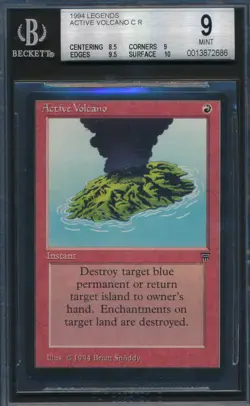 Legends Active Volcano BGS 9 Graded Magic MTG (2686) -magicgraders- - Image 1