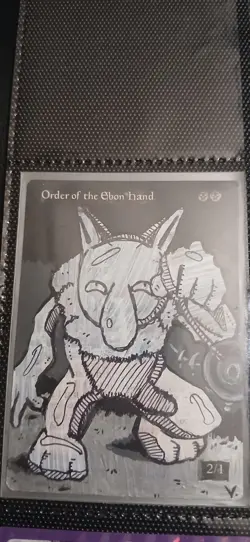 Mtg Hand Painted Altered Art Order Of The Ebon Hand Pokemon Artwork Painting - Image 1