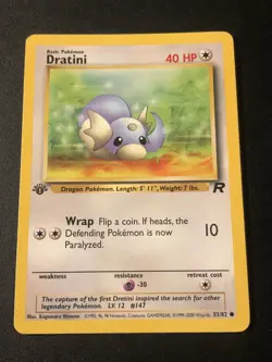 2000 Pokemon Team Rocket 1st Edition Dratini #53 - Image 1