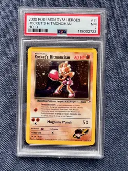 2000 Pokemon Gym Heroes Rocket's Hitmonchan-Holo #11 PSA 7 NM - Image 1