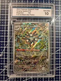 2024 POKEMON SVP BLACK STAR PROMO 159 MAGNETON SURGING SPARKS ETB Gem Mint 10 - Image 2