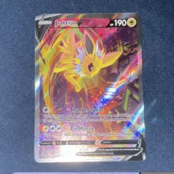 Pokemon TCG Jolteon V SWSH183 Promo Full Art Holo 190 HP Pin Missile - Image 1
