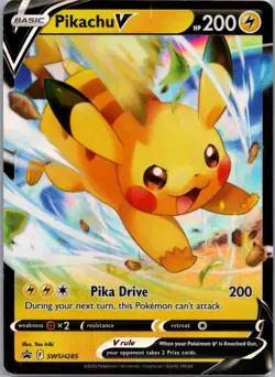 PIKACHU V SWSH285 PROMO SWSH BLACK STAR POKEMON NM - Image 1