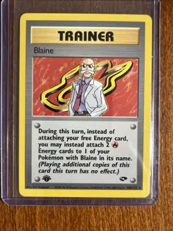 [NM] 2000 Pokemon Gym Challenge Blaine 1st Edition 100/132 Rare - Image 1