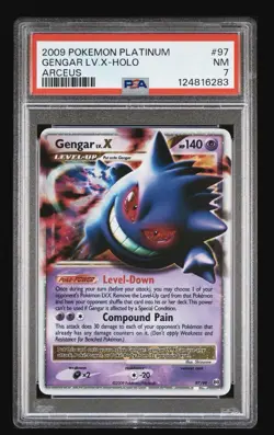 2009 POKEMON PLATINUM ARCEUS #97 GENGAR LV.X-HOLO PSA 7 - Image 2