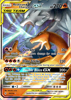 Reshiram and Charizard GX 20/214 Pokemon Unbroken Bonds Ultra Rare NM - Image 1