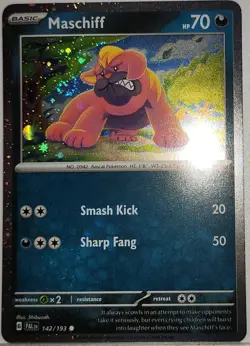 Fart Swirl 🌀 Maschiff 142 Cosmos Holo Bleed Error Rare Pokemon TCG ✨ Exclusive - Image 5