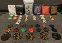 HUGE RARE Pokemon TCG Collector’s Coins / Pins / Sleeves Lot - Image 1