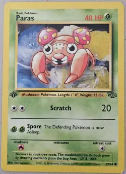 Vintage 1999 Pokemon TCG 1st Edition Paras #59/64 Parasect #41/64 Lot - 2 Cards - Image 2