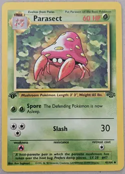 Vintage 1999 Pokemon TCG 1st Edition Paras #59/64 Parasect #41/64 Lot - 2 Cards - Image 3