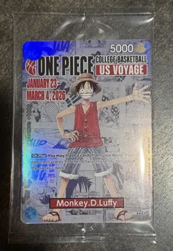 One Piece Monkey D. Luffy US Voyage College Basketball Promo Card Gonzaga SEALED - Image 3