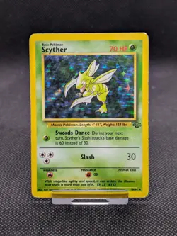 Scyther 10/64 Holo Jungle Set Pokemon Card WOTC Played - Image 1