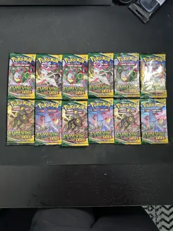(Lot of 12) Pokemon Evolving Skies Booster Packs - 3x Full Art Sets! - Image 1