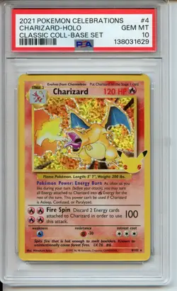 PSA 10 2021 POKEMON CELEBRATIONS CLASSIC CHARIZARD #4 GEM MINT - Image 1