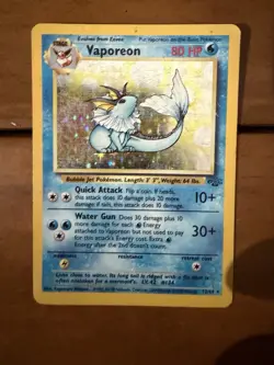 The Pokemon Company Pokemon TCG Vaporeon Jungle Holo Rare 12/64 80 HP Unlimited - Image 1