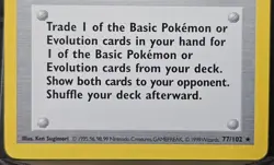 Pokemon Trader Rare Base Set Shadowless 77/102 Wizards Regular TCG Card 1999 - Image 4