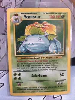 Pokemon TCG - Venusaur 15/102 Holo Rare Base Set Vintage Card | 1999 WOTC - Image 1
