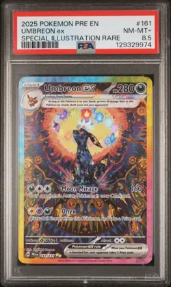 2025 POKEMON PRE SPECIAL ILLUSTRATION RARE #161 UMBREON EX PSA 8.5 - Image 1