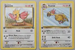 Vintage 1999 Pokemon TCG Jungle 1st Ed Spearow #62/64 Fearow #36/64 Lot - 2 - Image 1