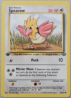 Vintage 1999 Pokemon TCG Jungle 1st Ed Spearow #62/64 Fearow #36/64 Lot - 2 - Image 2