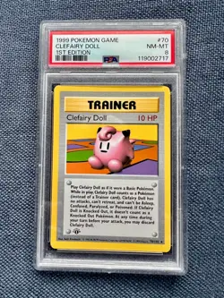1999 Pokemon Game Trainer Clefairy Doll 1st Edition #70 PSA 8 NM-MT - Image 1