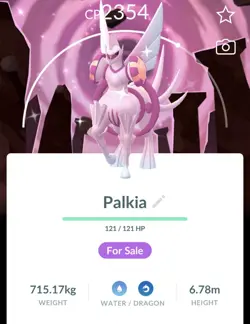 Pokemon Shiny Palkia Origin (Spacial Rend skill) - Kalos GO Tour background - Image 1
